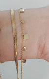 Double Layer Classic Bracelet and Clover Multi Color Bracelet Stack