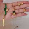 Stainless Steel Butterfly Zirconia ( Green ) Combo Deal