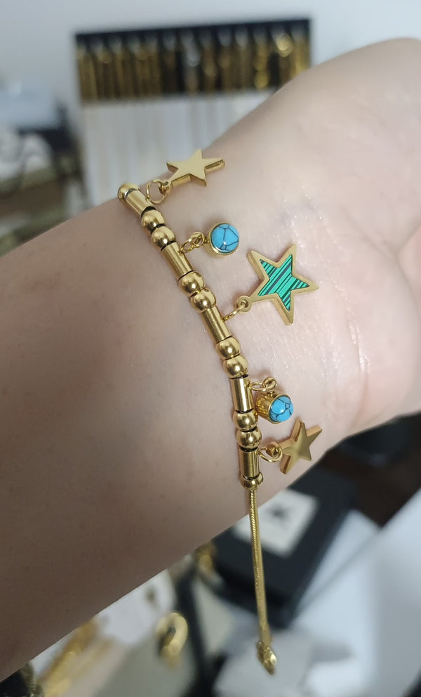 Green Star Charm Bracelet