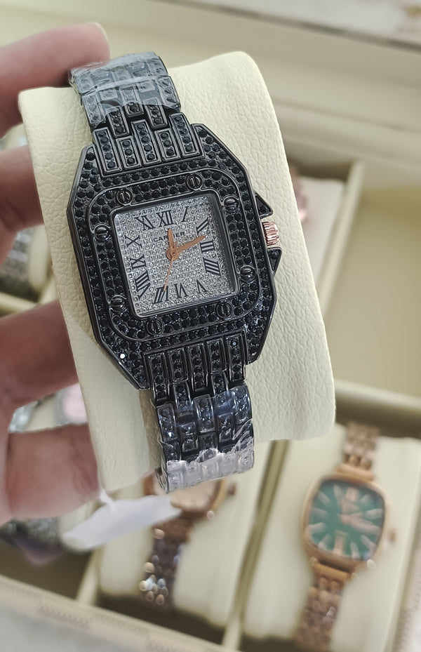 Black Diamond Studded Luxury Watch