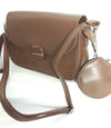 Imported Cross Body Bag With Mini Pouch (Brown)