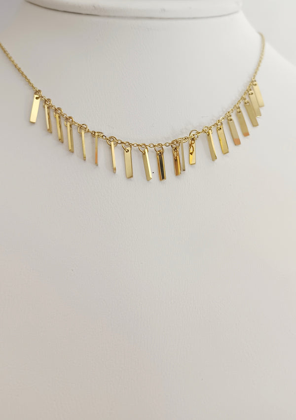 Gold Plated Bar Charm Choker