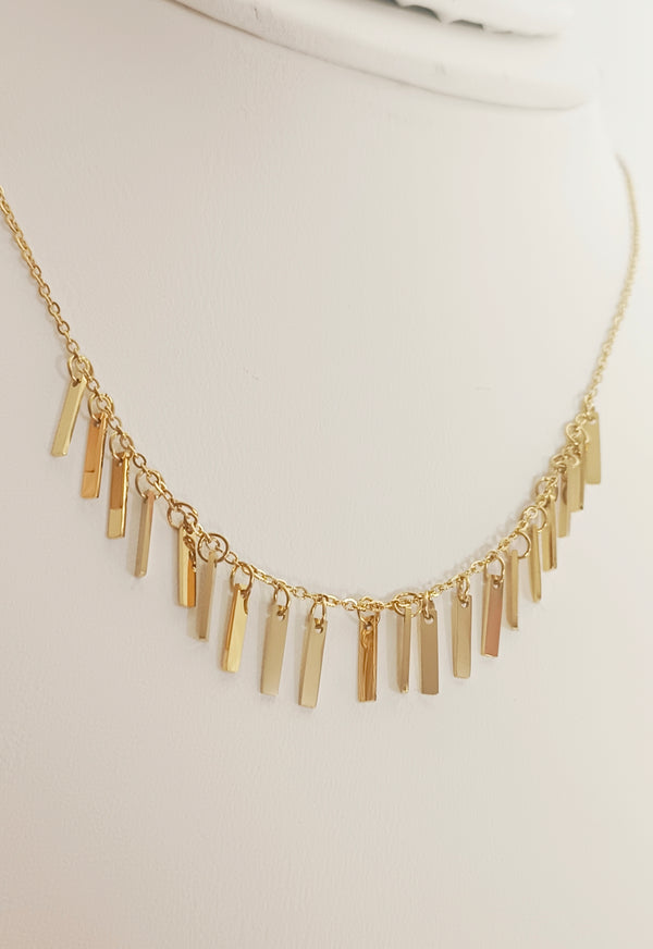 Gold Plated Bar Charm Choker