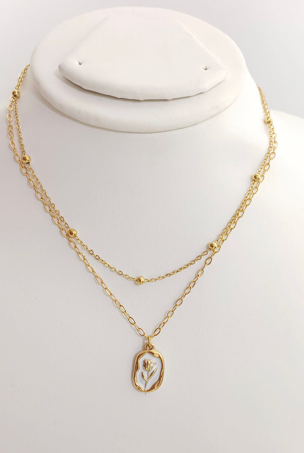 Double Chain Rose Necklace