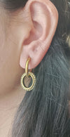 Dual Link Zircon Hoops | Stainless Steel