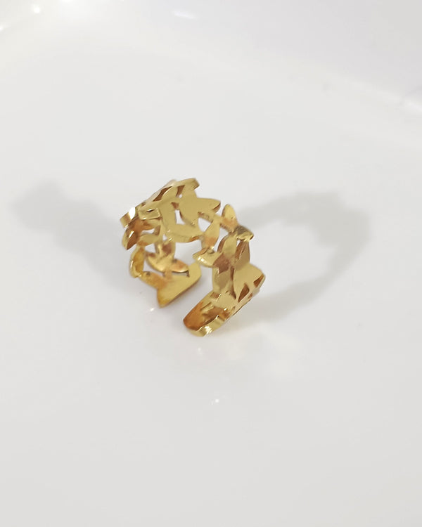 Adjustable Leaves Ring | Stainless