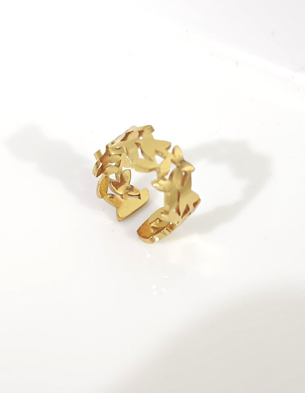 Adjustable Leaves Ring | Stainless