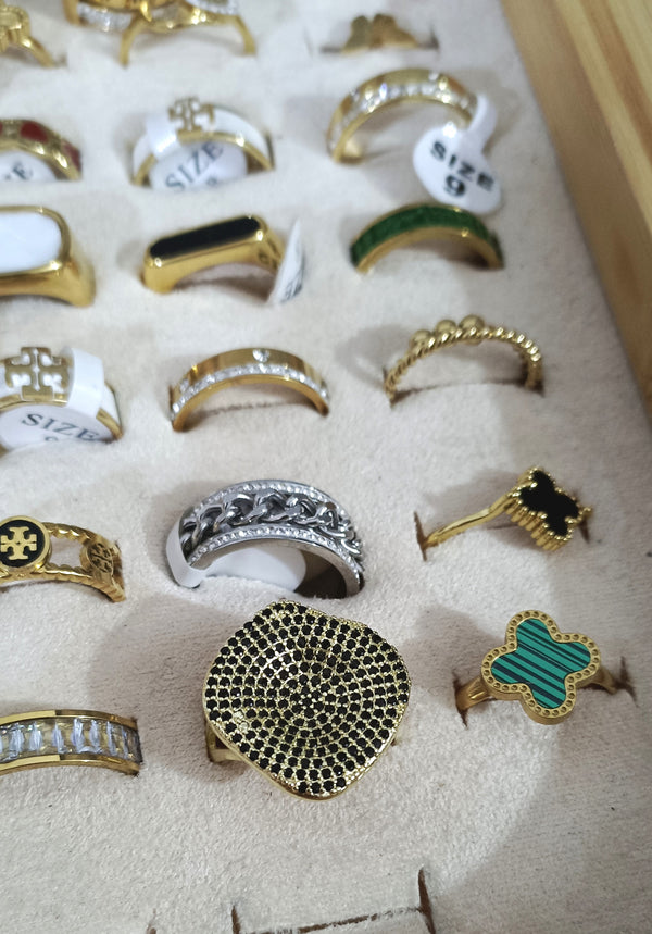 Graceful Adjustable Studded Ring