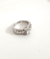 Silver Adjustable Crystal Ring