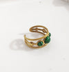 Malachite Green Stone Ring | Adjustable Ring | Water Proof