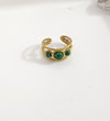 Malachite Green Stone Ring | Adjustable Ring | Water Proof