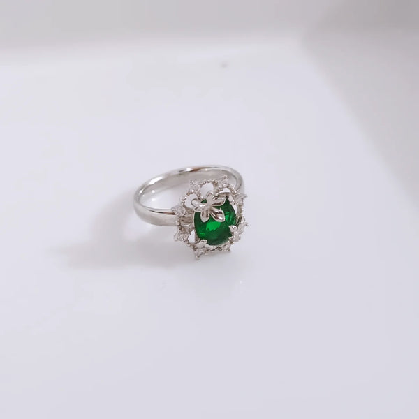 Green Stone Silver Ring