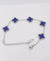 Blue Clover Loop Silver Bracelet| Stainless