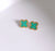Trendy Green and Gold Four Leaf Clover Stud Earring for Girls