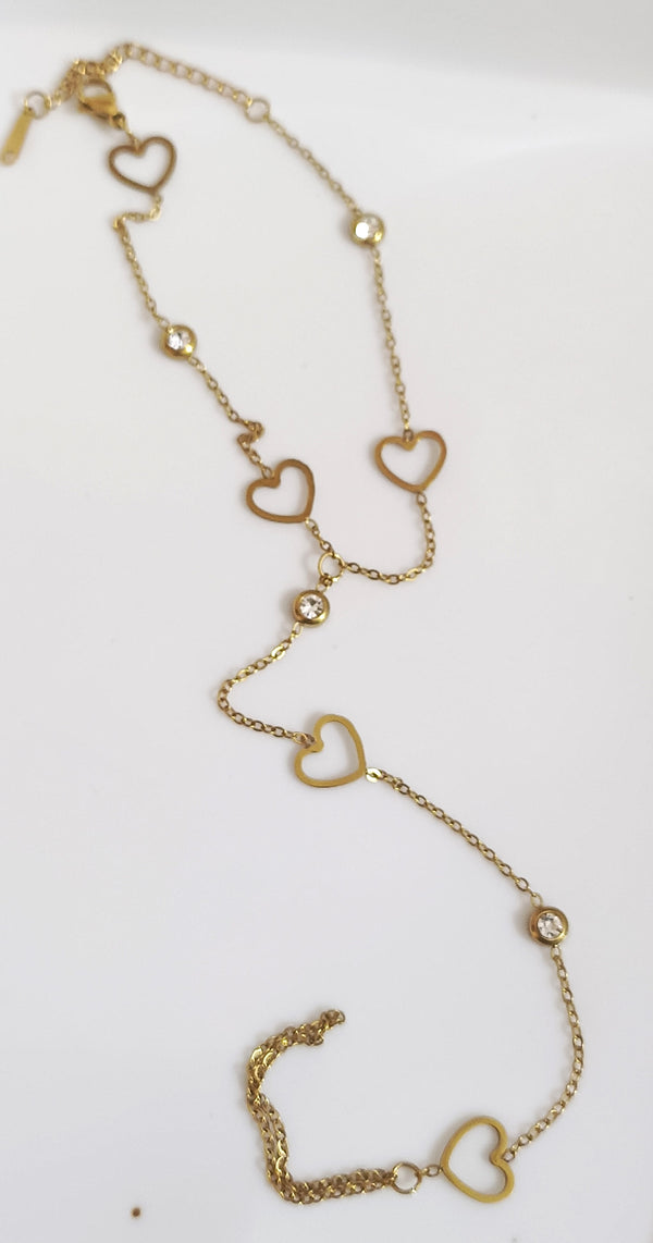 Hollow Heart Hand Chain