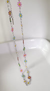 Multi Silver Daisy Necklace