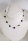 Black Crystal Flower Necklace