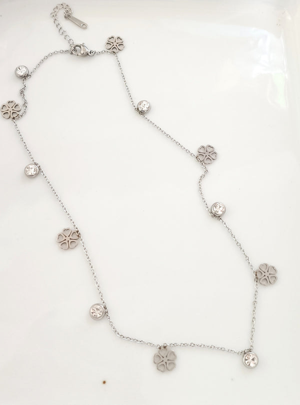 Love Clover Silver Charm Necklace