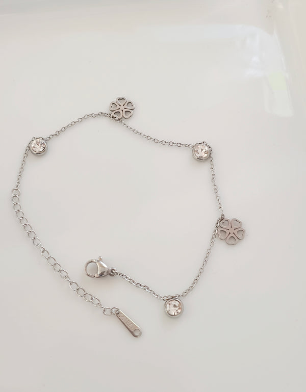 Love Clover Silver Charm Bracelet