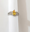 Yellow Stone Studded Adjustable Ring