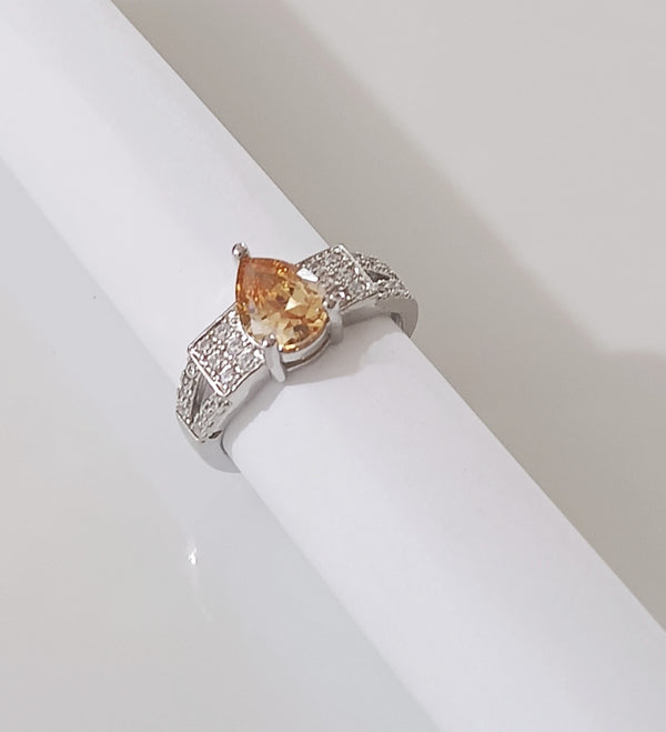 Brown Stone Studded Adjustable Ring