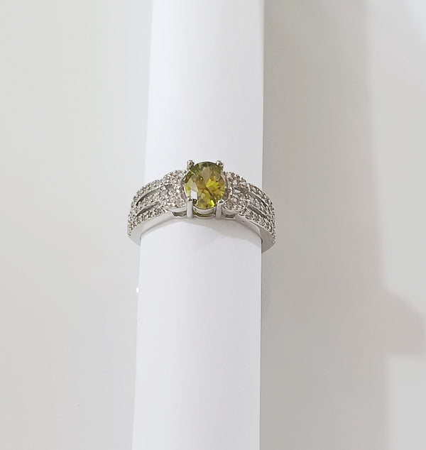 Silver Zircon Adjustable Ring