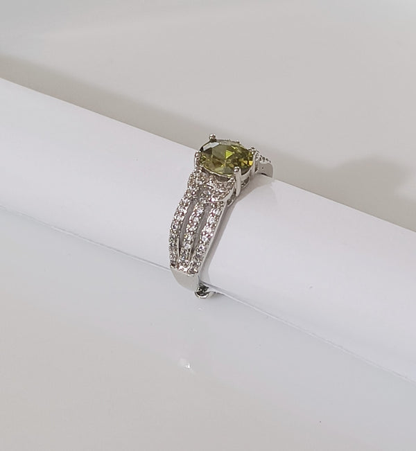 Silver Zircon Adjustable Ring
