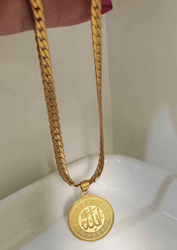 Allah Pendant Necklace Stainless Steel | 21k Gold Plated
