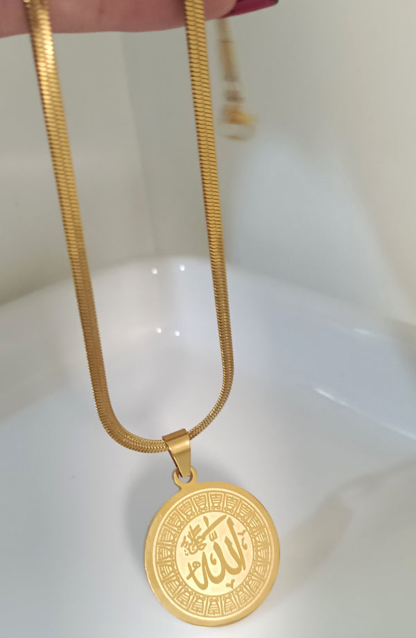 Allah Pendant Necklace Stainless Steel | 21k Gold Plated