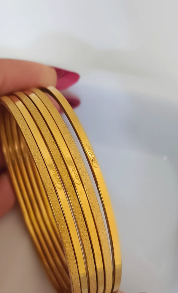 21k Gold Plated Glitter Bangles Cartier Inspired