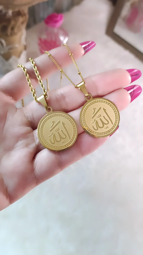 Allah Pendant Necklace Unisex Stainless Steel | 21k Gold Plated