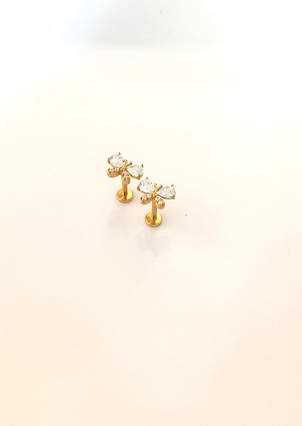 21 Karat Butterfly Mini Studs. Lifetime Color Guarantee