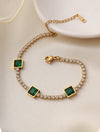 Emerald Three Square Zirconia Bracelet