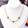 Emerald Three Square Zirconia Necklace