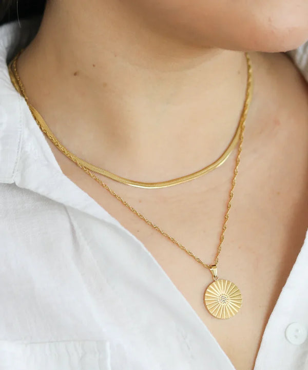 Sunlit Solana Necklace, Implant Grade Titanium Waterproof, Non Tarnish