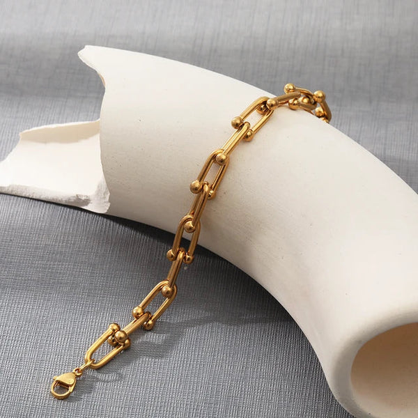 Chunky Hop and Link Chain Bracelet