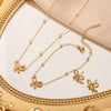 Bow Charm 3 Pieces Stainless Steel Combo Set – Water Proof & 18K Gold Plated