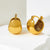 U-Shape Hollow Heart Gold Plated Earrings - Stainless Steel & Water Proof