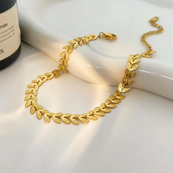 Gold Plated Petal Shape Bracelet | Stainless Steel | Water Proof | Premium Quality