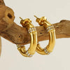 Gold Plated Petal Glow Earrings | Water Proof | Premium Quality