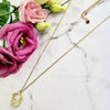 Stainless Steel Gold Plated Greek Pattern Necklace & Earrings Set