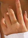 Stainless Steel Beads Adjustable Ring | Water Proof