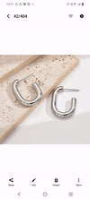 Stainless Steel Chunky Silver Hoops Earrings | Water proof
