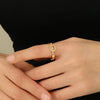 White Zircon Belt Buckle Shape Rings Rhinestone Love Forever | Stainless Steel