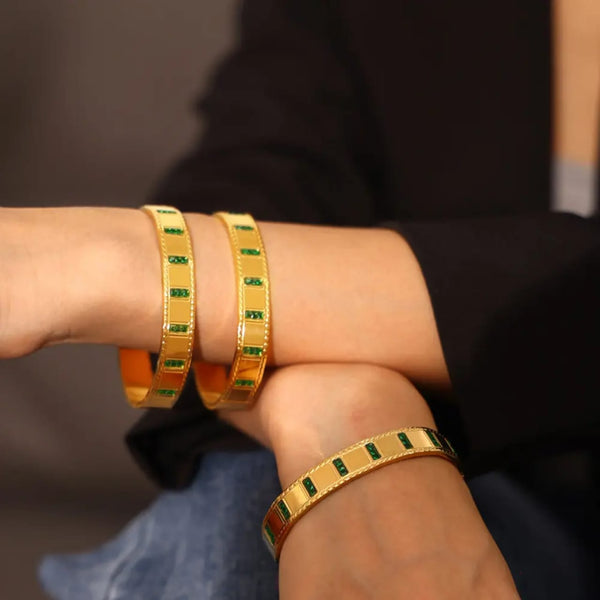 Ever Green Emerald Bangle – Timeless Elegance in Every Shade of Green