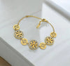 Gold Plated Crystal Studded Tory Charm Braclet | Stainless Steel