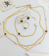Roman Set 4 Pcs With double Layered Neckless | Stainless Steel | Water Proof