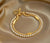 Stainless Steel Double Chain Bracelet with Sparkling Rhinestones