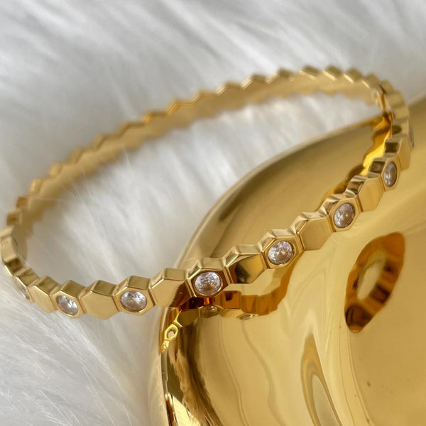 Zircon Honeycomb Bangle