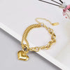 Heart Charm Stainless Steel Bracelet